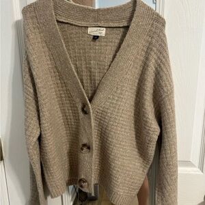 Universal Thread Beige Waffle-Knit Button Cardigan